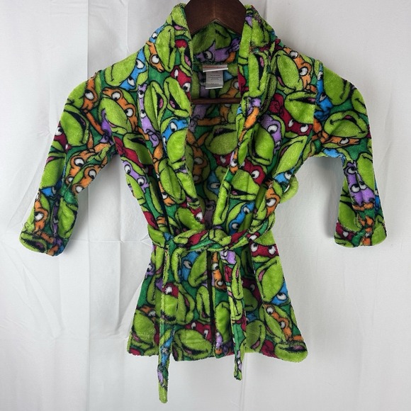 Nickelodeon Teenage Mutant Ninja Turtles TMNT Fleece Bathrobe Boys Size 2T/3T - Picture 1 of 9
